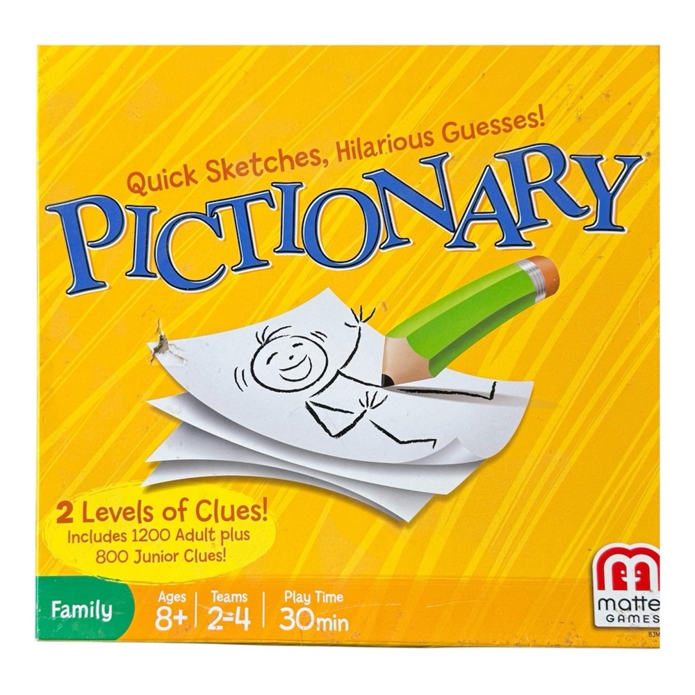 Pictionary Board Game Complete New Open Box Family Party Drawing Game